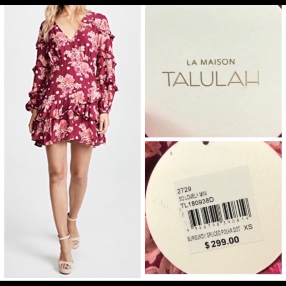 Talulah “So Lovely” burgundy mini dress or…